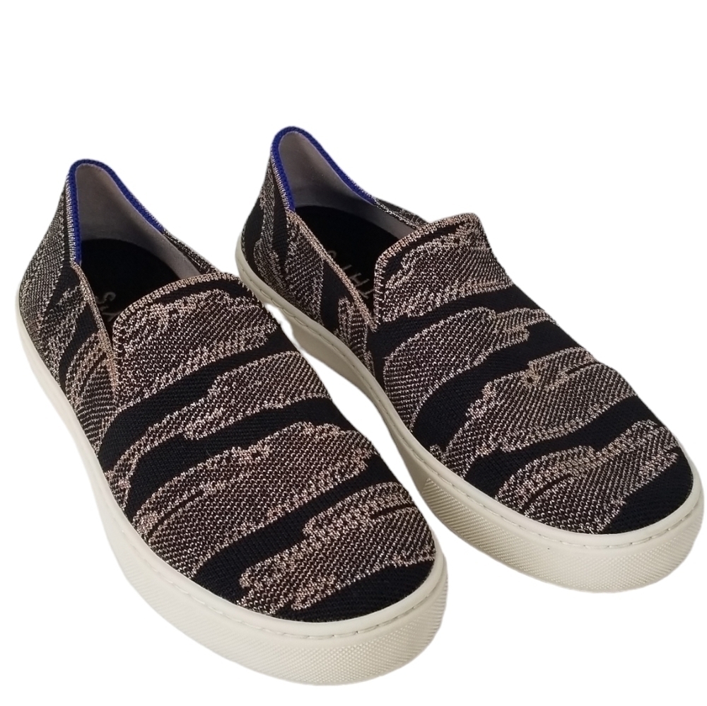 Rothy's The Original Slip On Sneaker Size 6.5 Golden Shimmer Retired Print